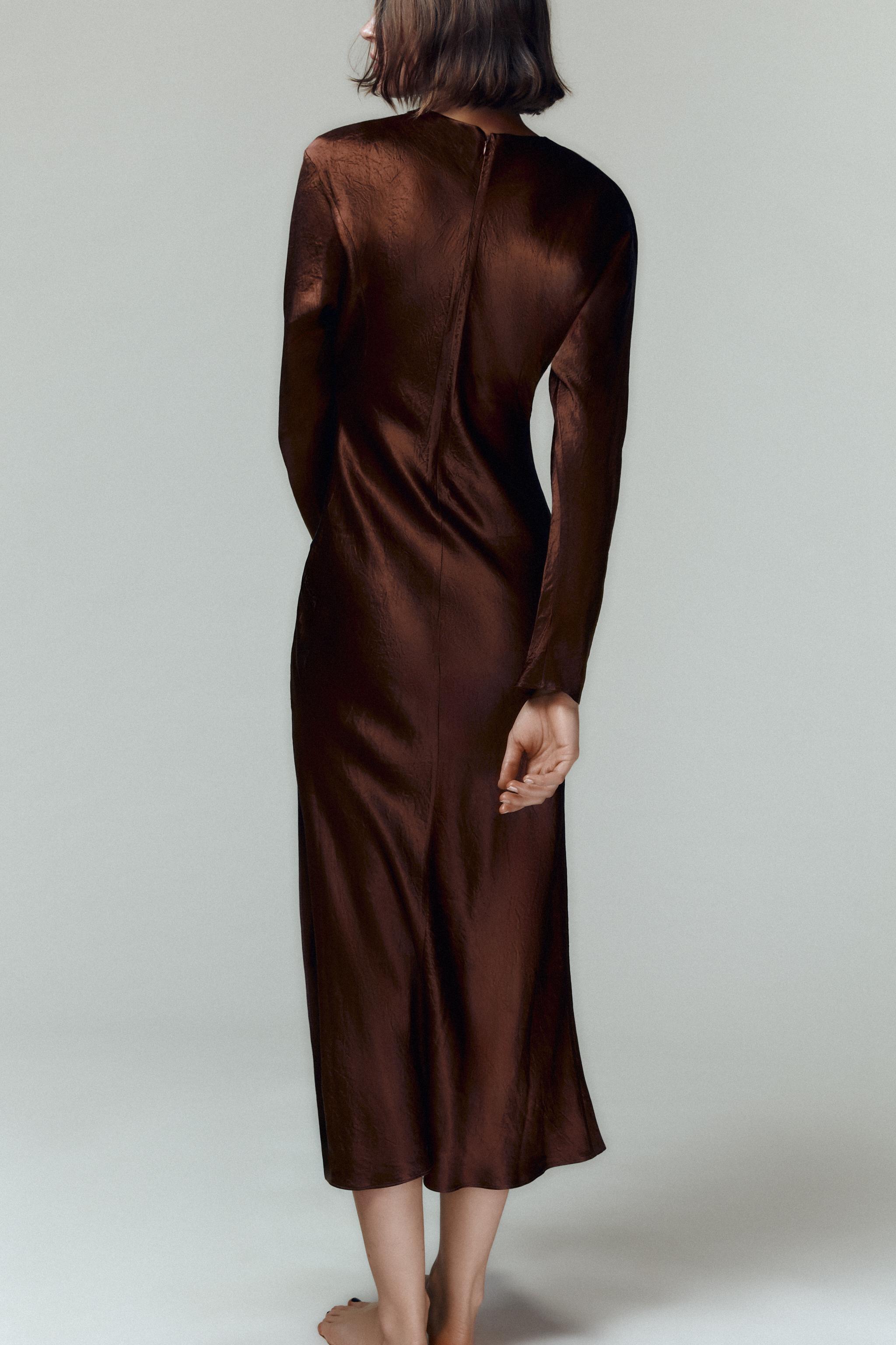 ROBE MIDI EFFET FROISSÉ PLIS